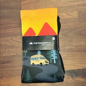 The Wanderful Soft Goods Adventure Socks - Orange and Black